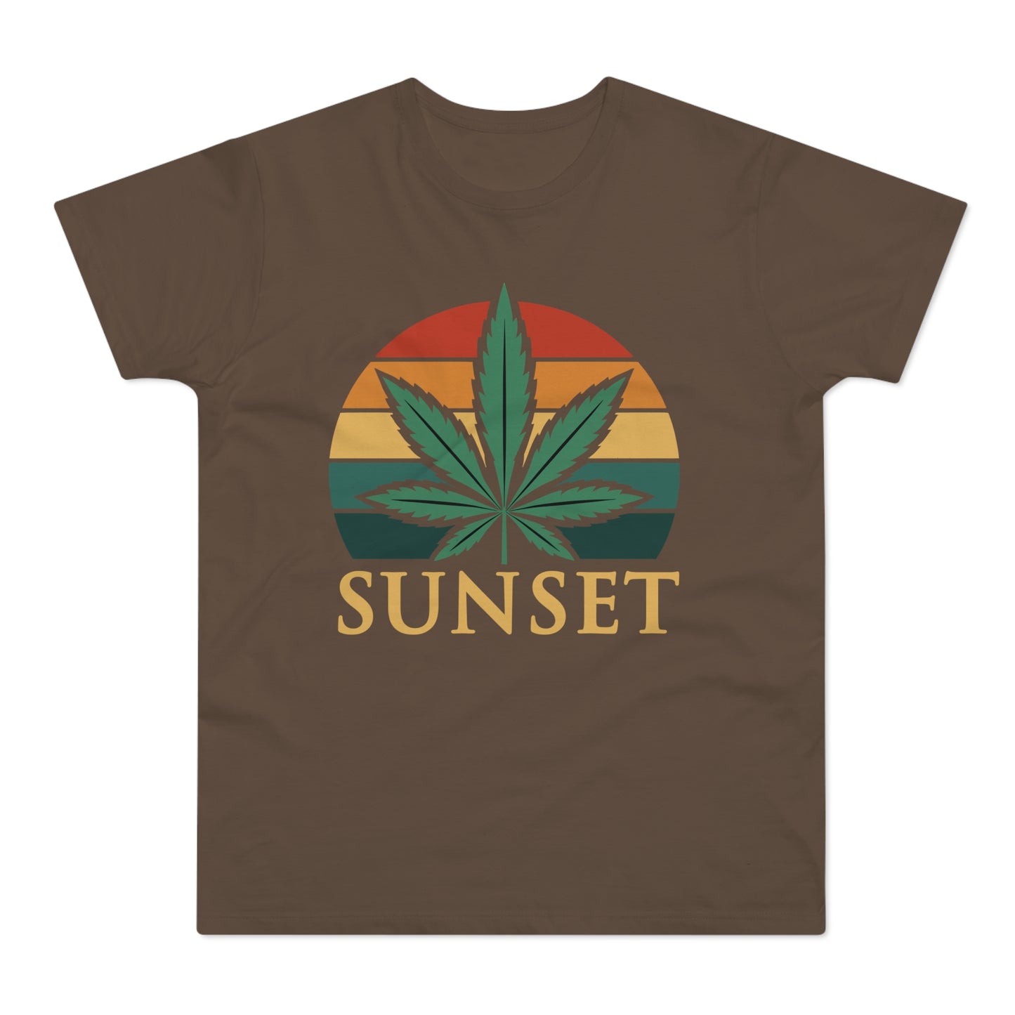 Sunset Cannabis Men's T-shirt, Cool Tee, Unisex Shirt, Stoner Fashion, Gift for Weed Lovers, Summer Vibes