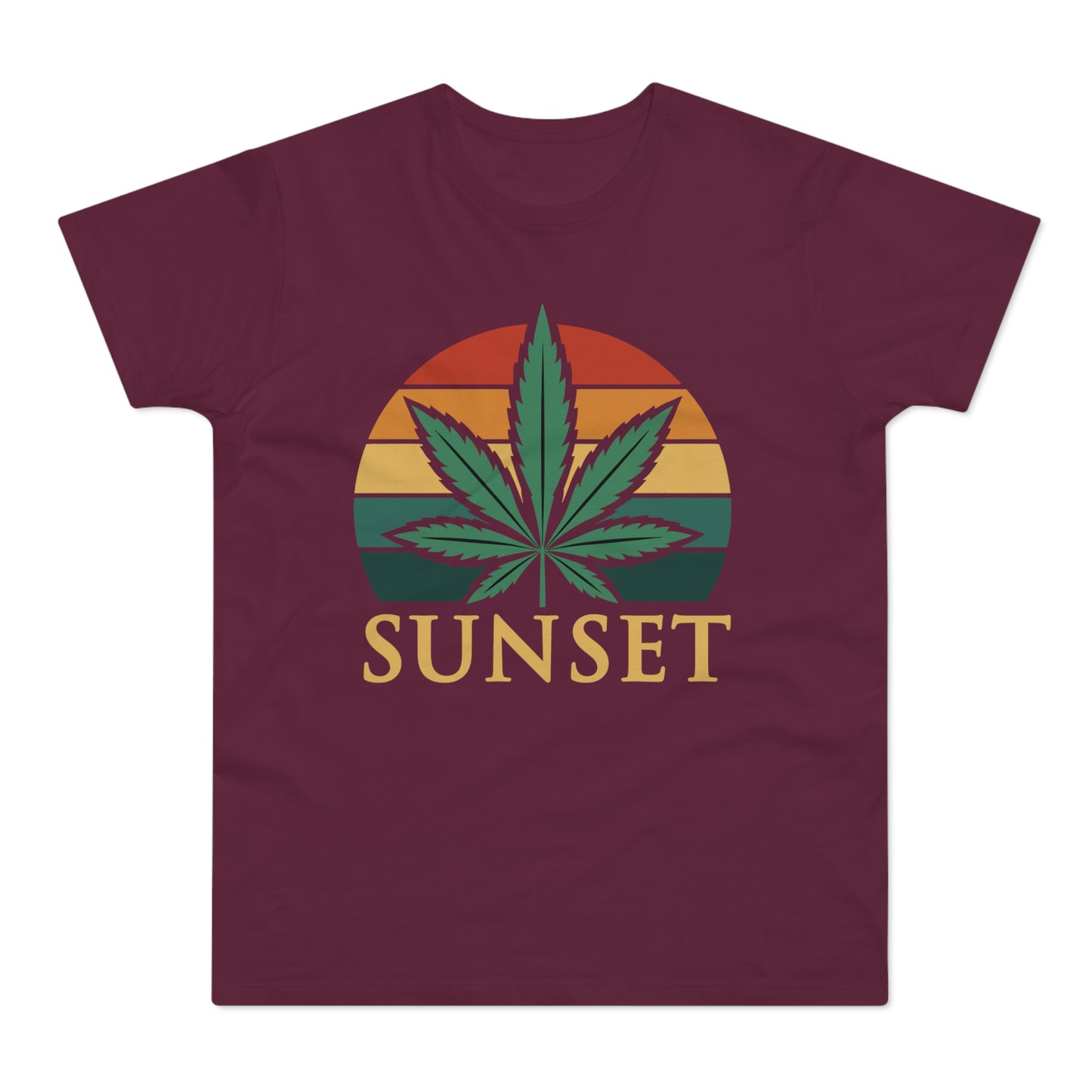 Sunset Cannabis Men's T-shirt, Cool Tee, Unisex Shirt, Stoner Fashion, Gift for Weed Lovers, Summer Vibes