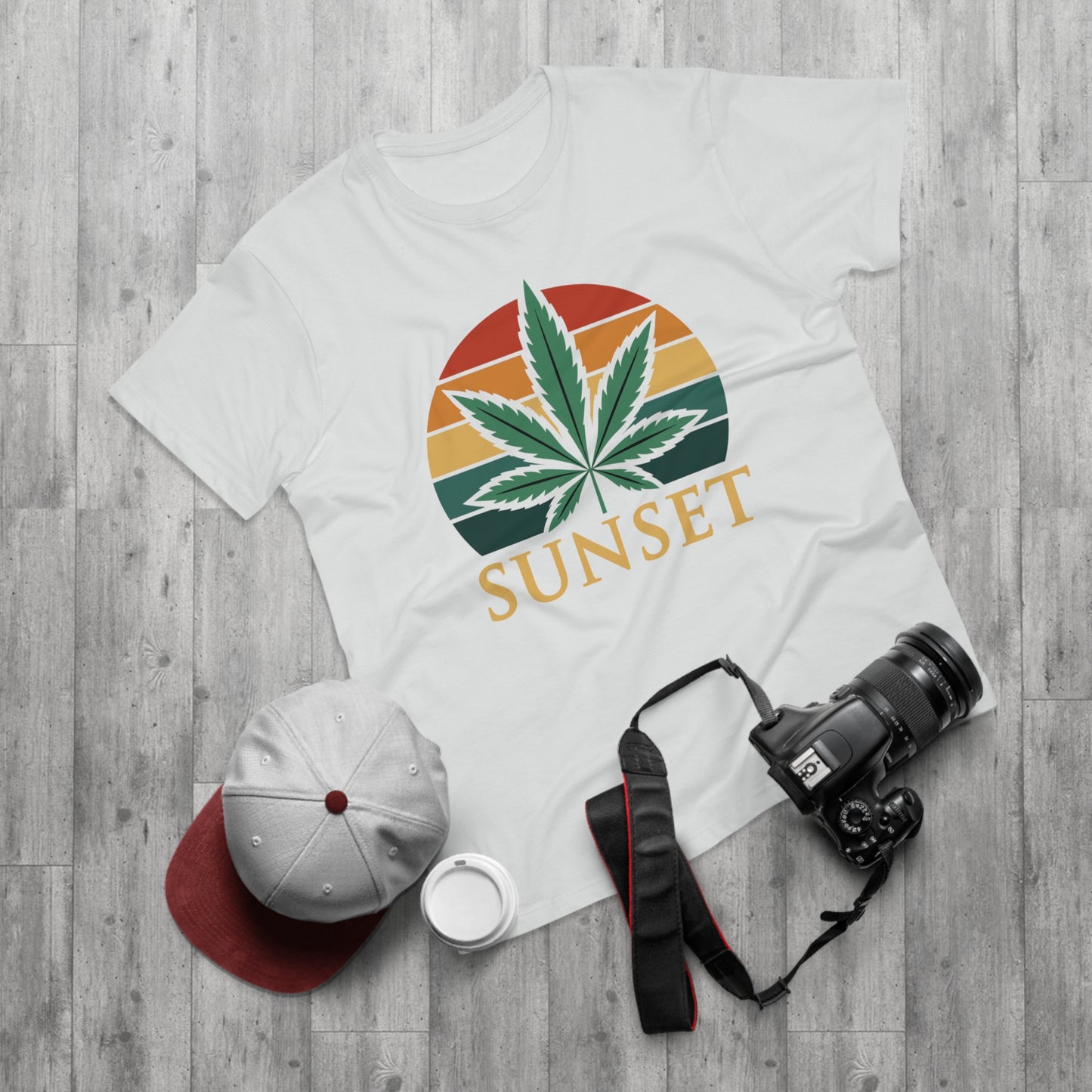 Sunset Cannabis Men's T-shirt, Cool Tee, Unisex Shirt, Stoner Fashion, Gift for Weed Lovers, Summer Vibes