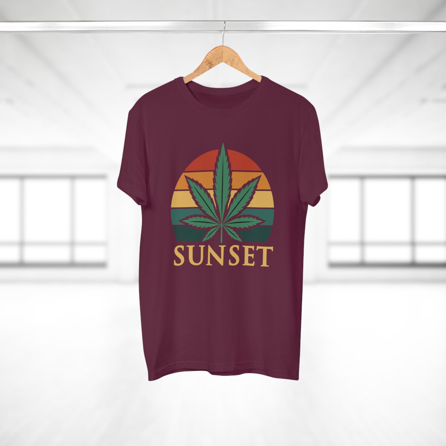 Sunset Cannabis Men's T-shirt, Cool Tee, Unisex Shirt, Stoner Fashion, Gift for Weed Lovers, Summer Vibes