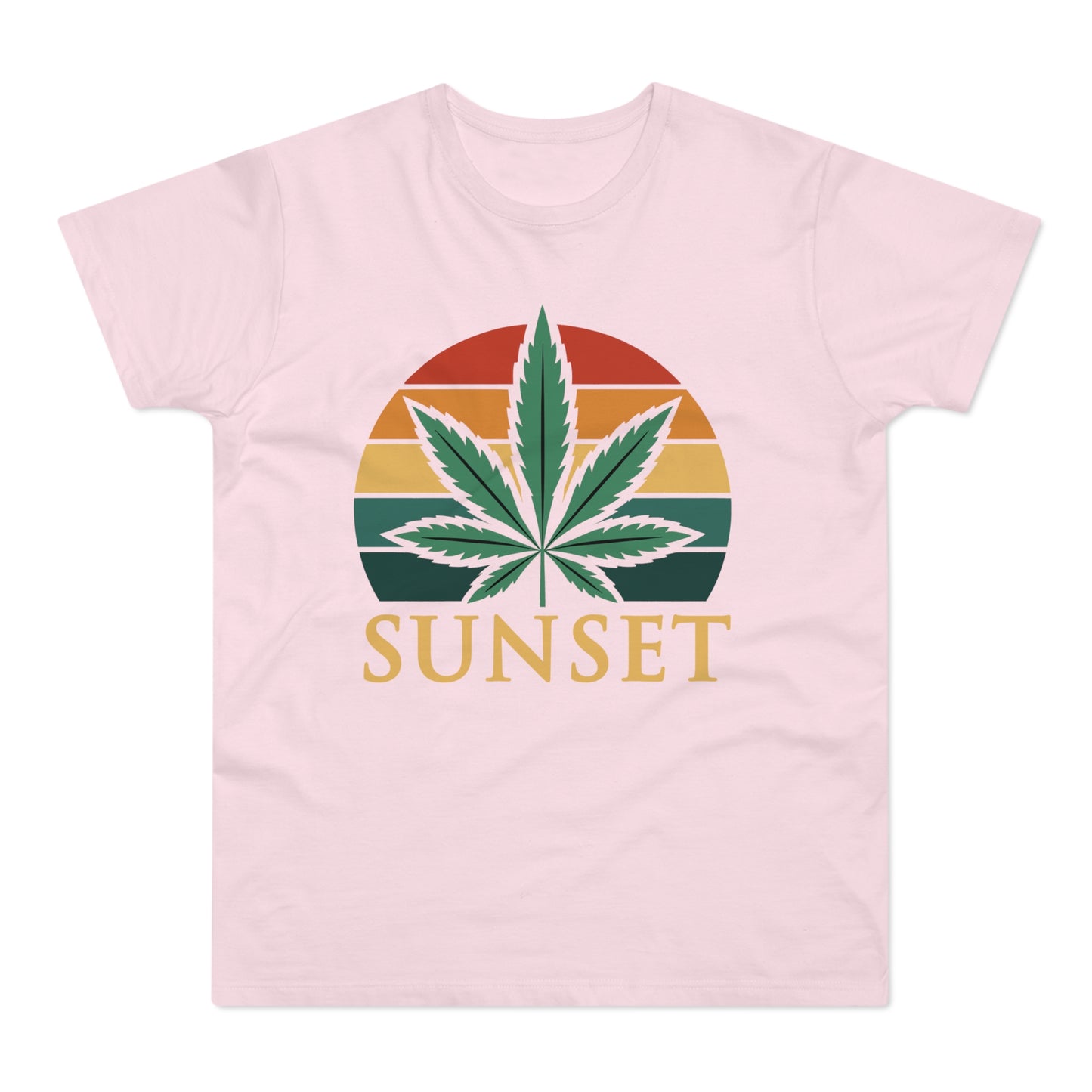 Sunset Cannabis Men's T-shirt, Cool Tee, Unisex Shirt, Stoner Fashion, Gift for Weed Lovers, Summer Vibes