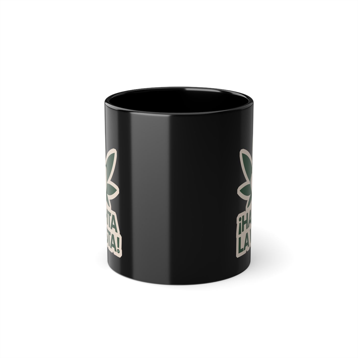 HASHTA LA VISTA -Cannabis and Coffee Lover's Cup, Digitus Style, Black Coffee Mug, 11oz, 330ml, Office Supplies, Funny Gift, Uniquely Designed by The Hasha