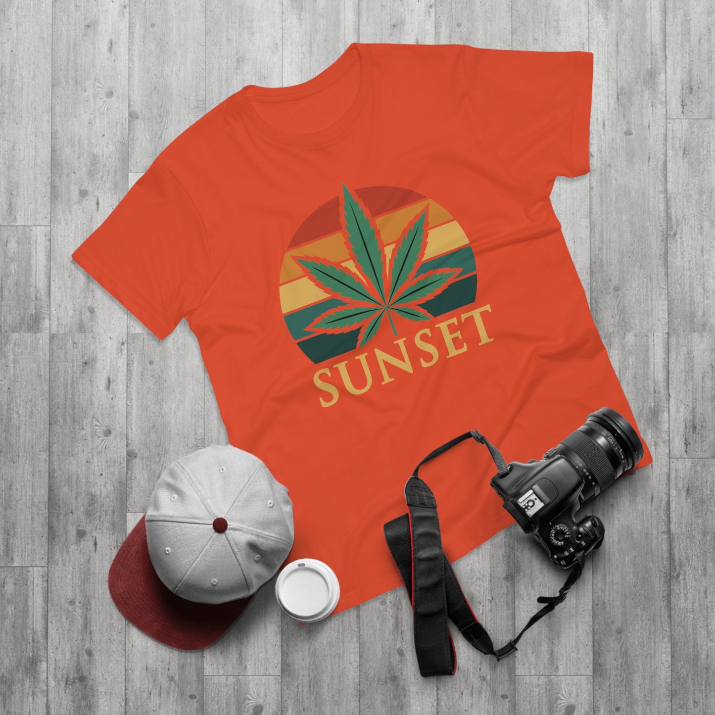 Sunset Cannabis Men's T-shirt, Cool Tee, Unisex Shirt, Stoner Fashion, Gift for Weed Lovers, Summer Vibes
