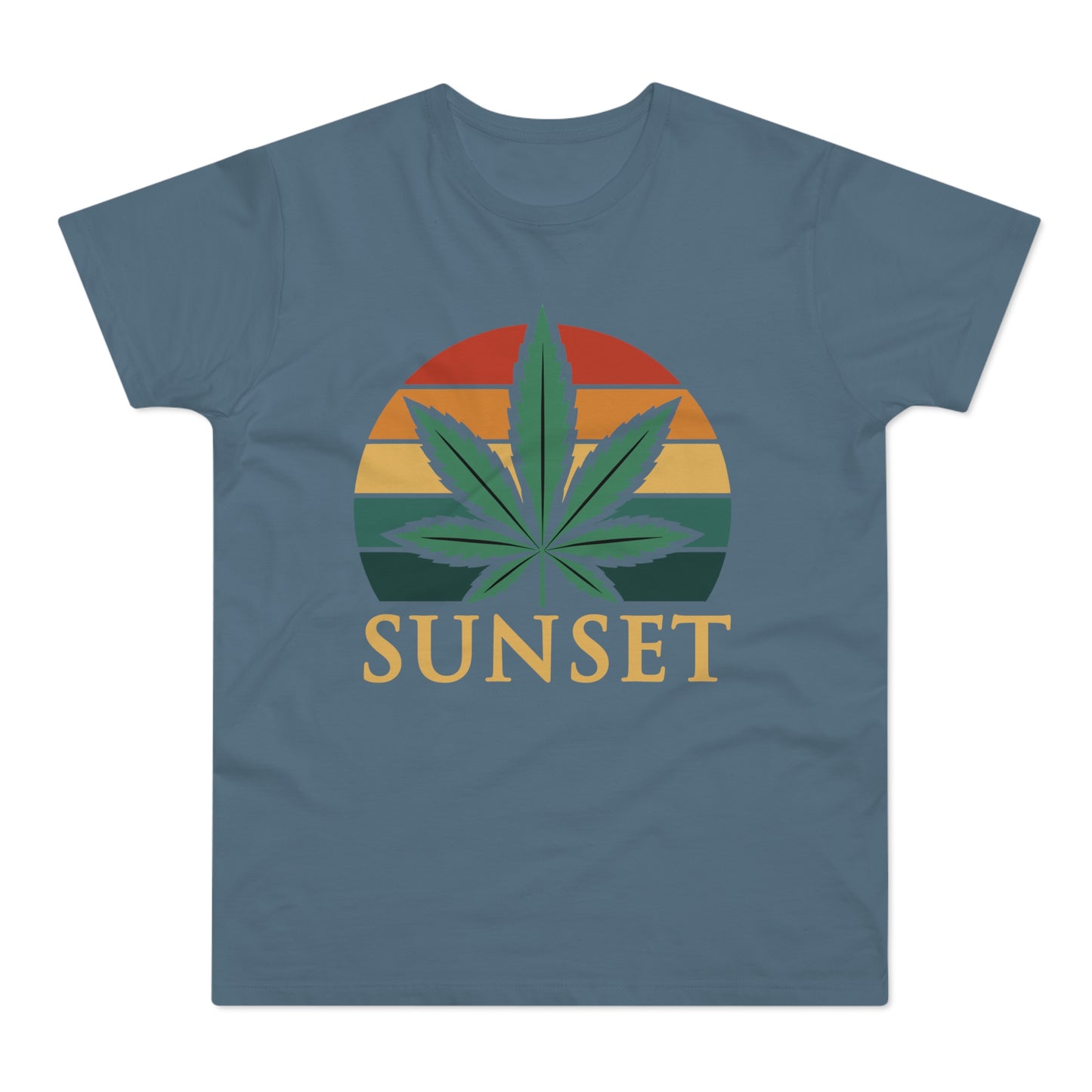 Sunset Cannabis Men's T-shirt, Cool Tee, Unisex Shirt, Stoner Fashion, Gift for Weed Lovers, Summer Vibes