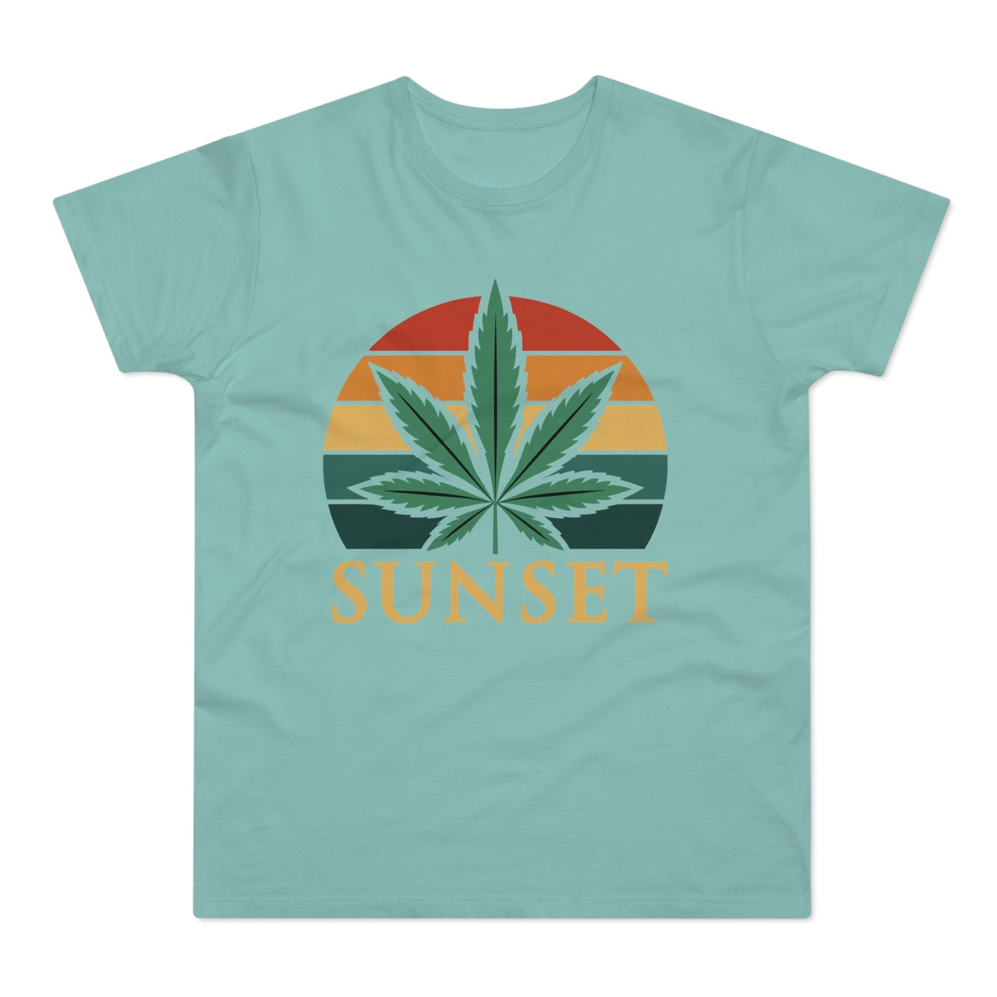 Sunset Cannabis Men's T-shirt, Cool Tee, Unisex Shirt, Stoner Fashion, Gift for Weed Lovers, Summer Vibes