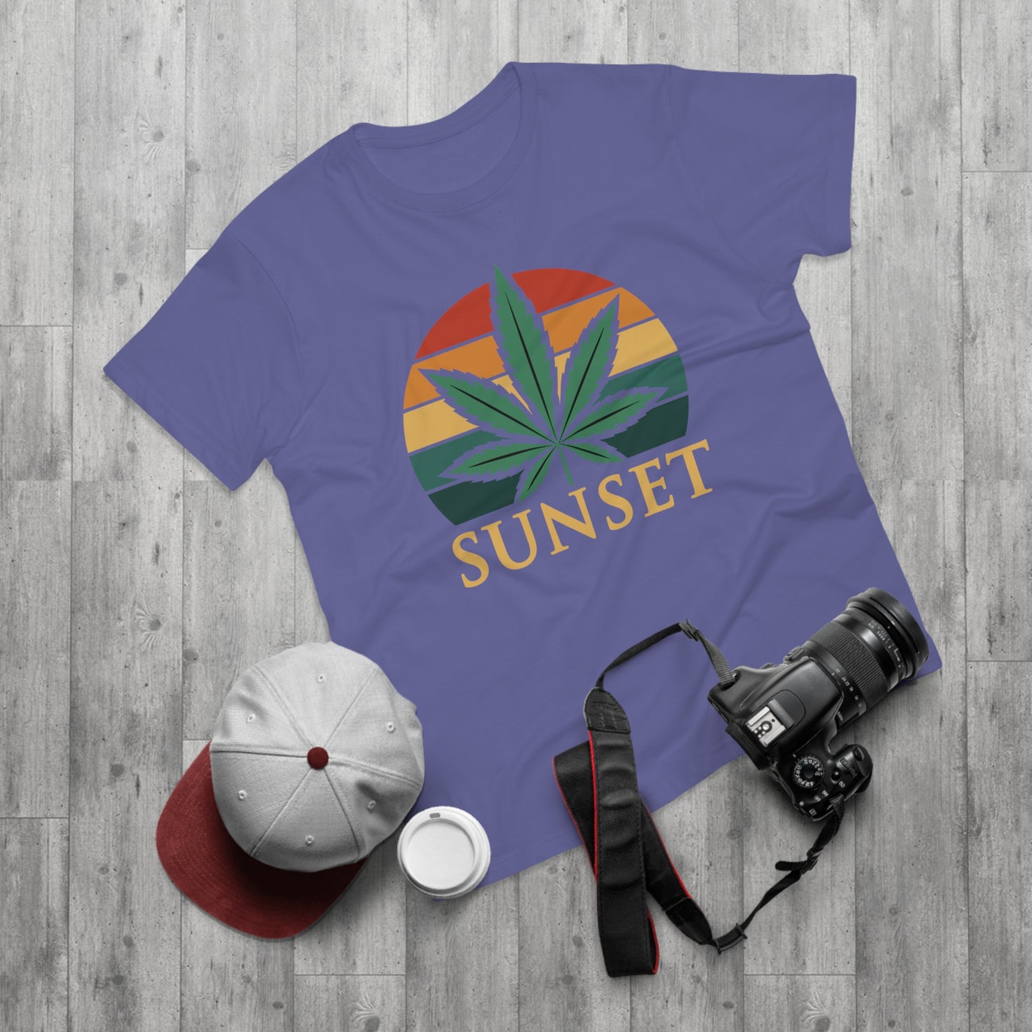 Sunset Cannabis Men's T-shirt, Cool Tee, Unisex Shirt, Stoner Fashion, Gift for Weed Lovers, Summer Vibes