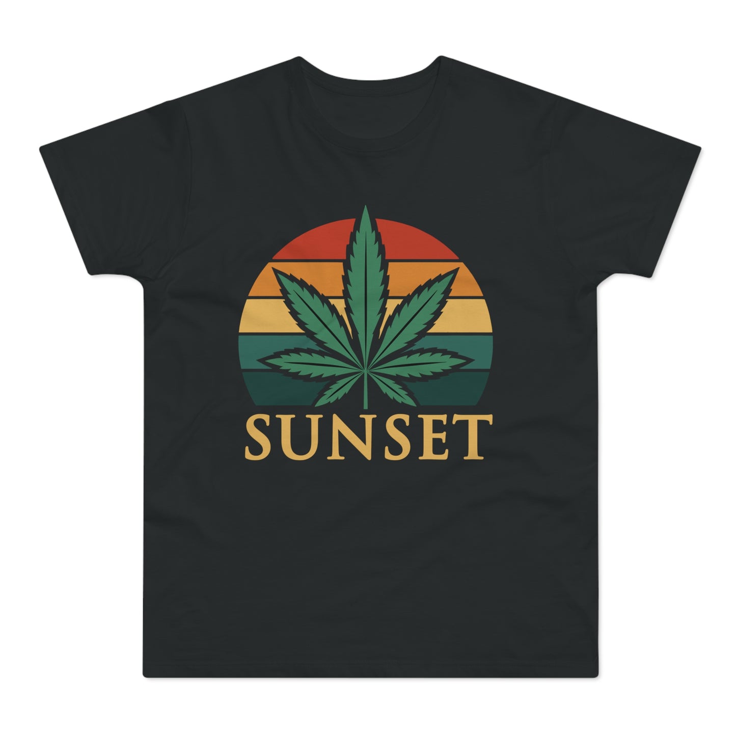 Sunset Cannabis Men's T-shirt, Cool Tee, Unisex Shirt, Stoner Fashion, Gift for Weed Lovers, Summer Vibes