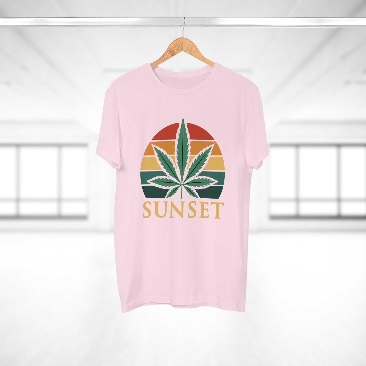Sunset Cannabis Men's T-shirt, Cool Tee, Unisex Shirt, Stoner Fashion, Gift for Weed Lovers, Summer Vibes