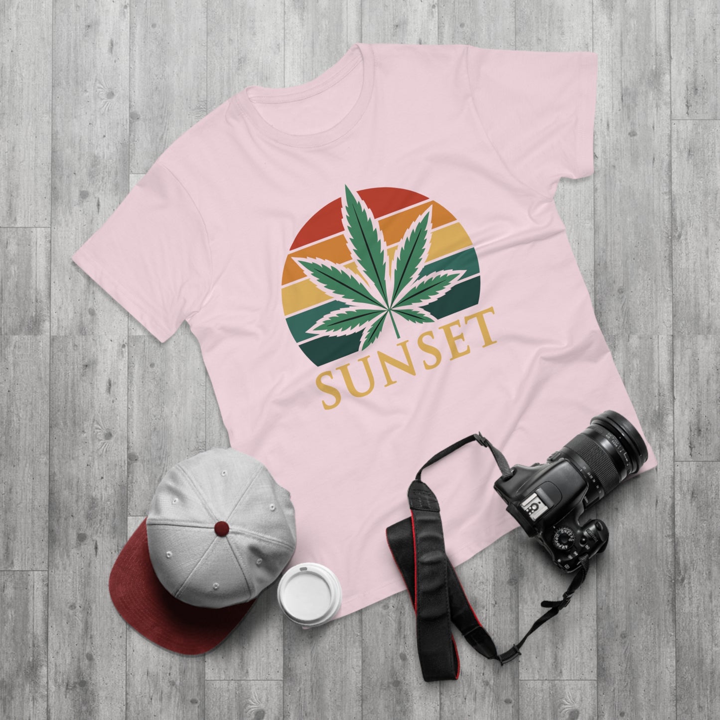 Sunset Cannabis Men's T-shirt, Cool Tee, Unisex Shirt, Stoner Fashion, Gift for Weed Lovers, Summer Vibes