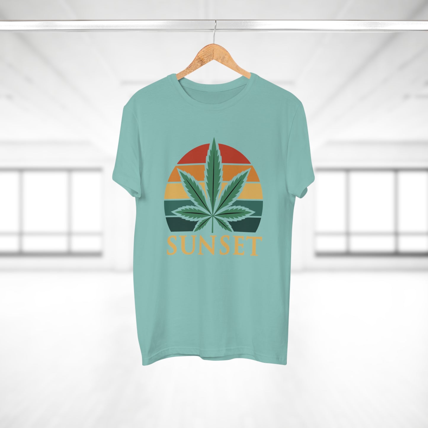 Sunset Cannabis Men's T-shirt, Cool Tee, Unisex Shirt, Stoner Fashion, Gift for Weed Lovers, Summer Vibes