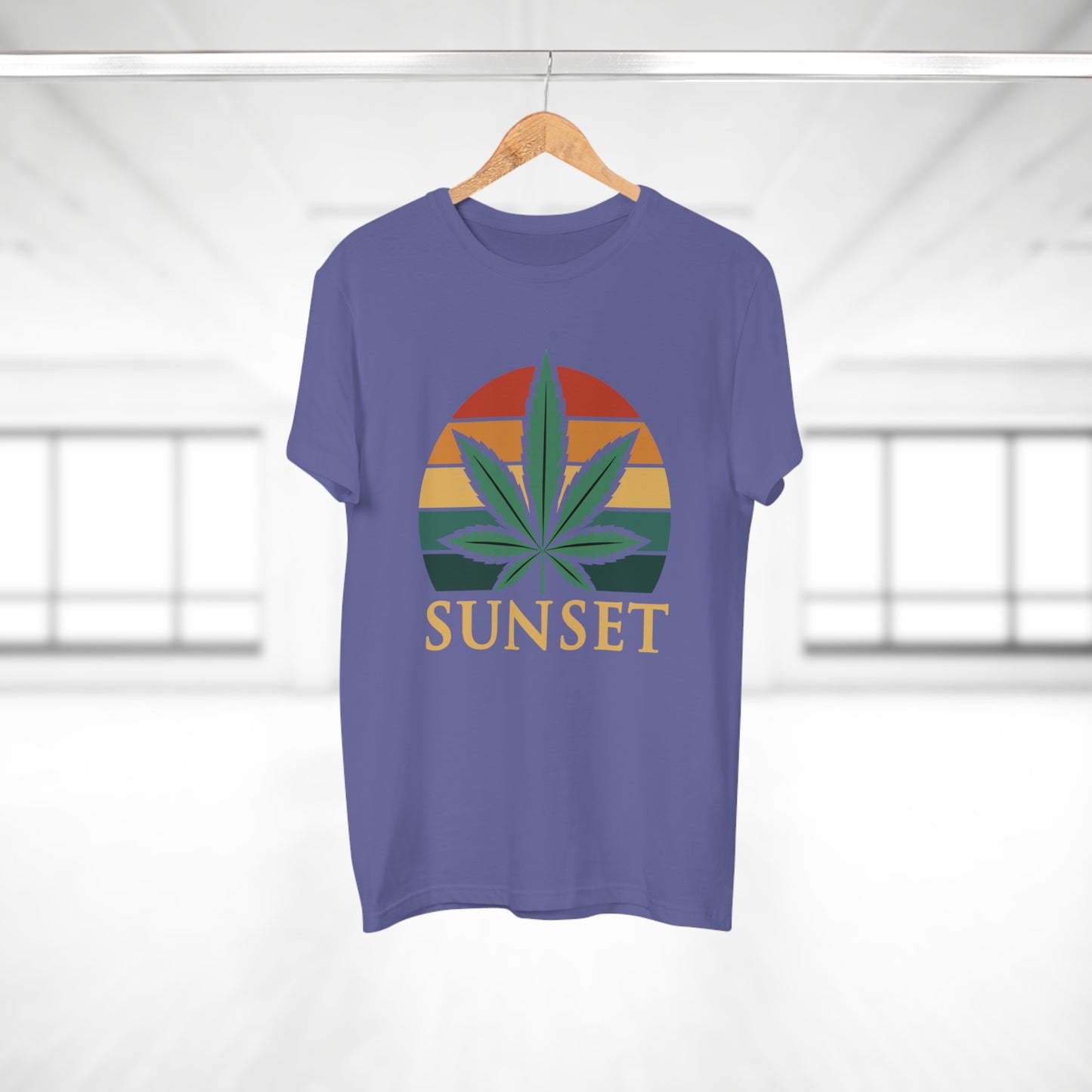 Sunset Cannabis Men's T-shirt, Cool Tee, Unisex Shirt, Stoner Fashion, Gift for Weed Lovers, Summer Vibes