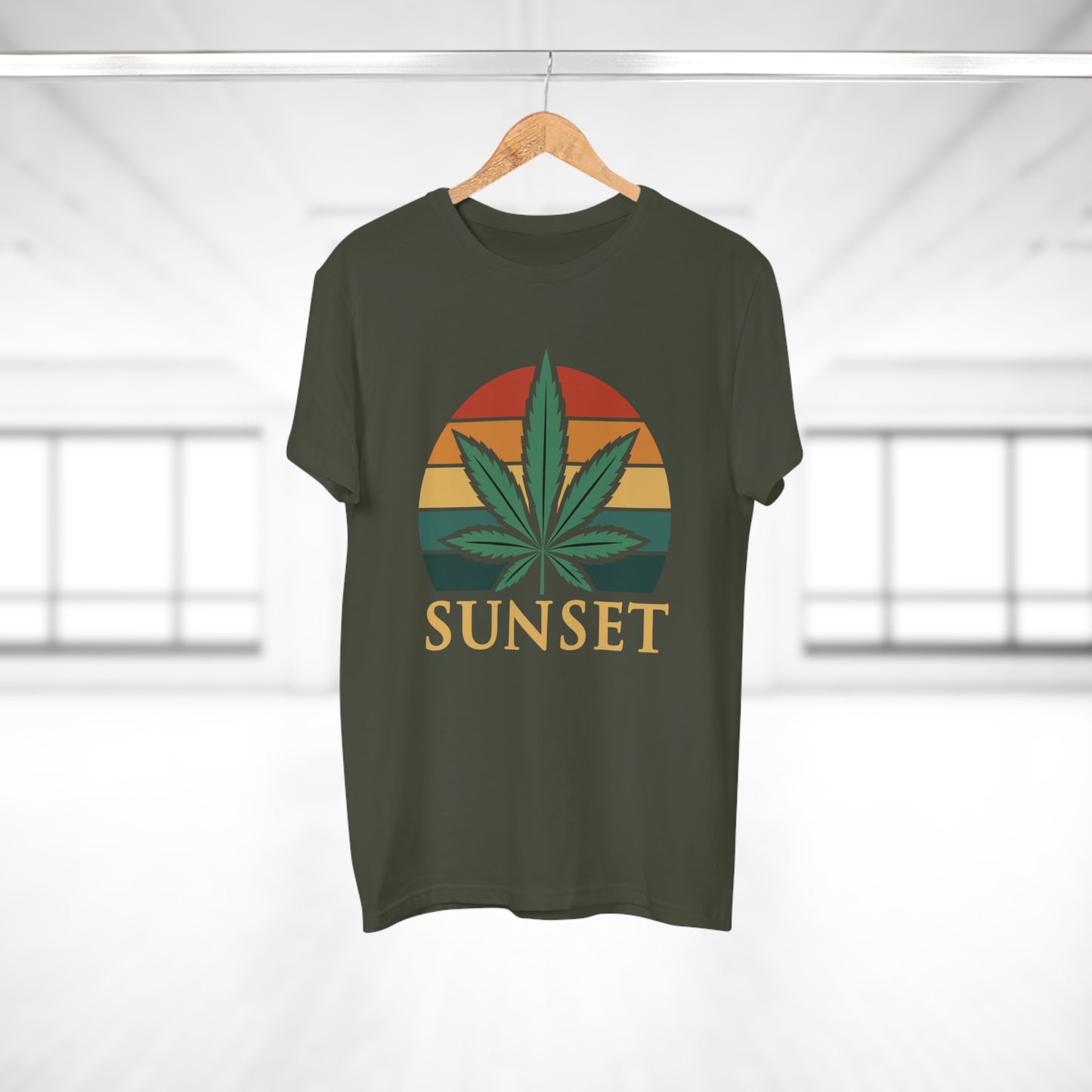 Sunset Cannabis Men's T-shirt, Cool Tee, Unisex Shirt, Stoner Fashion, Gift for Weed Lovers, Summer Vibes
