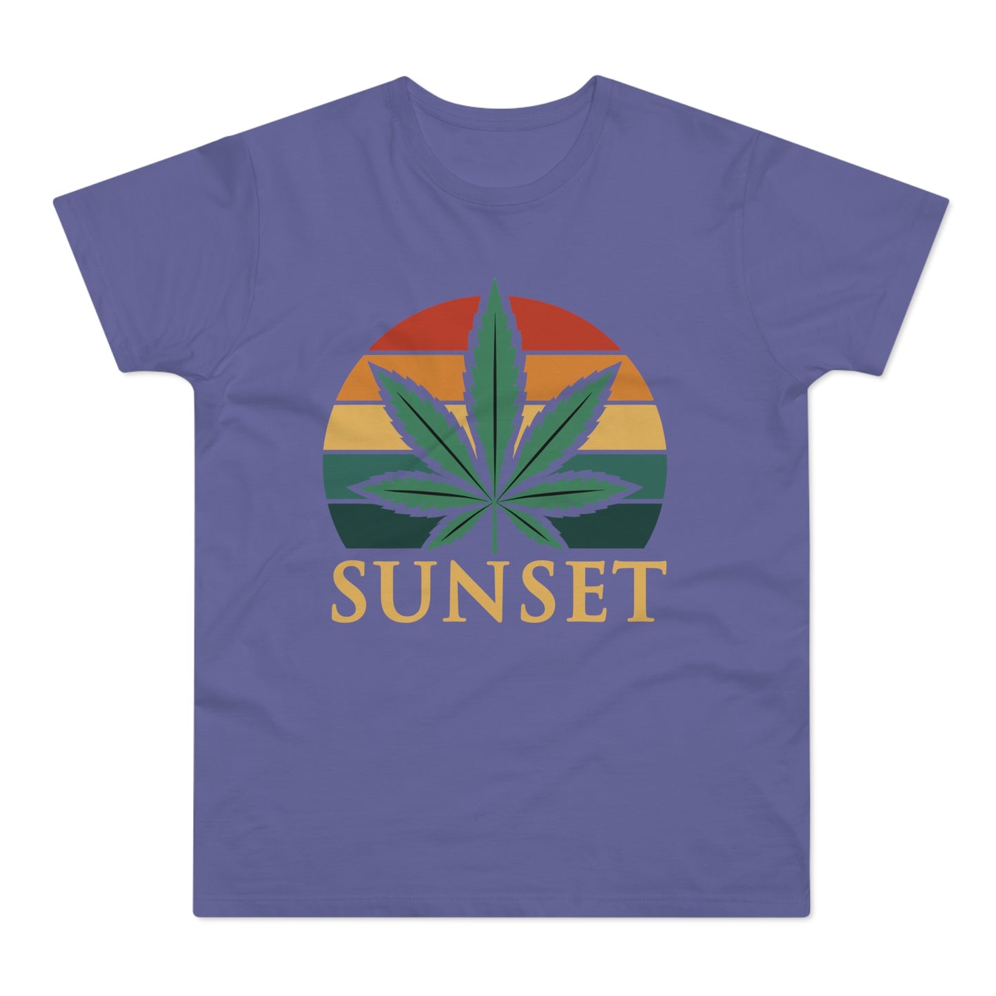 Sunset Cannabis Men's T-shirt, Cool Tee, Unisex Shirt, Stoner Fashion, Gift for Weed Lovers, Summer Vibes