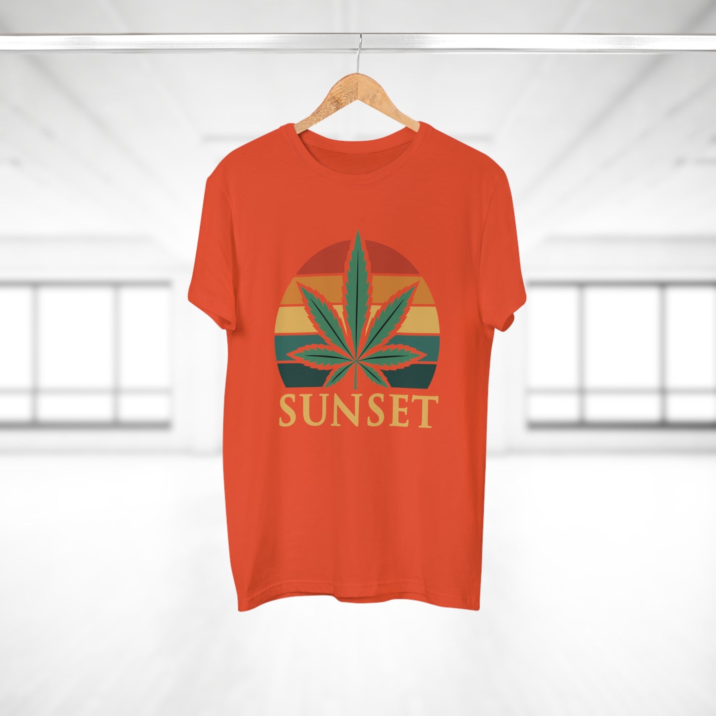 Sunset Cannabis Men's T-shirt, Cool Tee, Unisex Shirt, Stoner Fashion, Gift for Weed Lovers, Summer Vibes