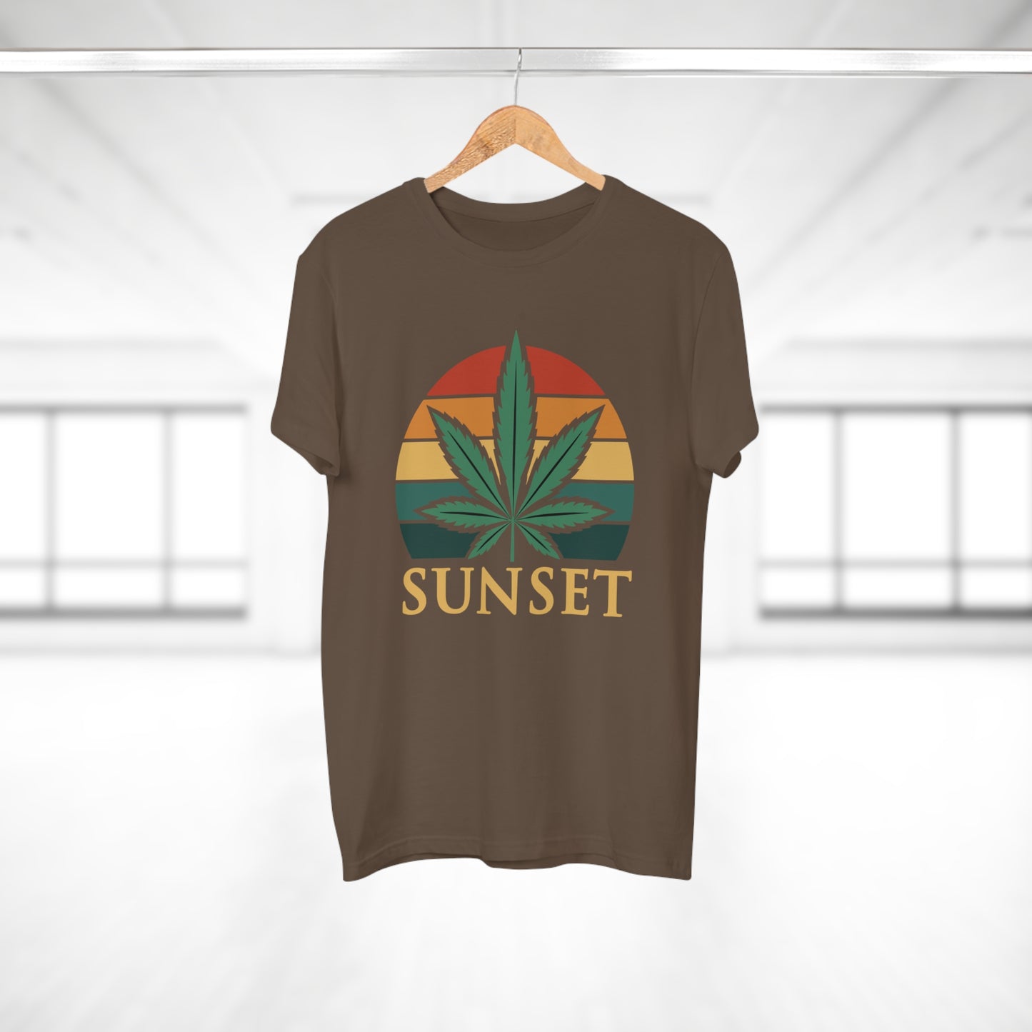 Sunset Cannabis Men's T-shirt, Cool Tee, Unisex Shirt, Stoner Fashion, Gift for Weed Lovers, Summer Vibes