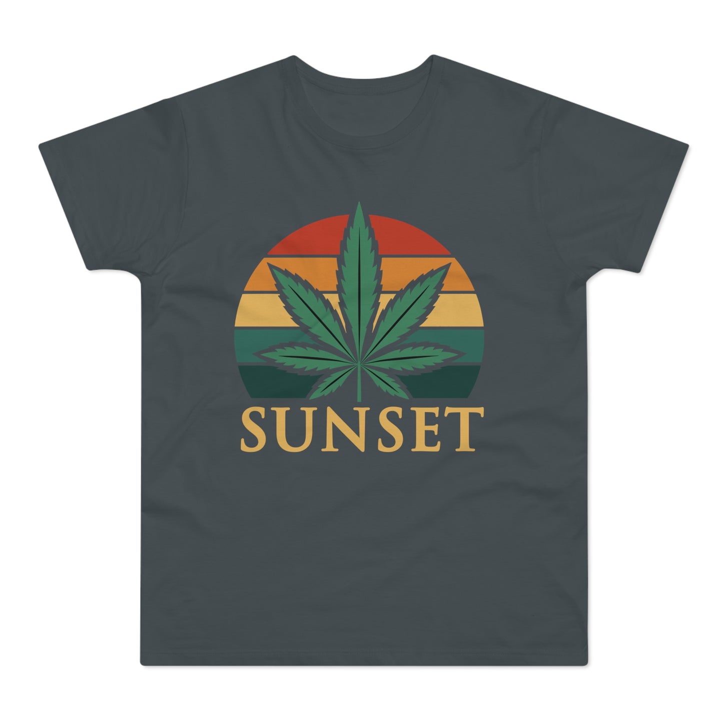 Sunset Cannabis Men's T-shirt, Cool Tee, Unisex Shirt, Stoner Fashion, Gift for Weed Lovers, Summer Vibes