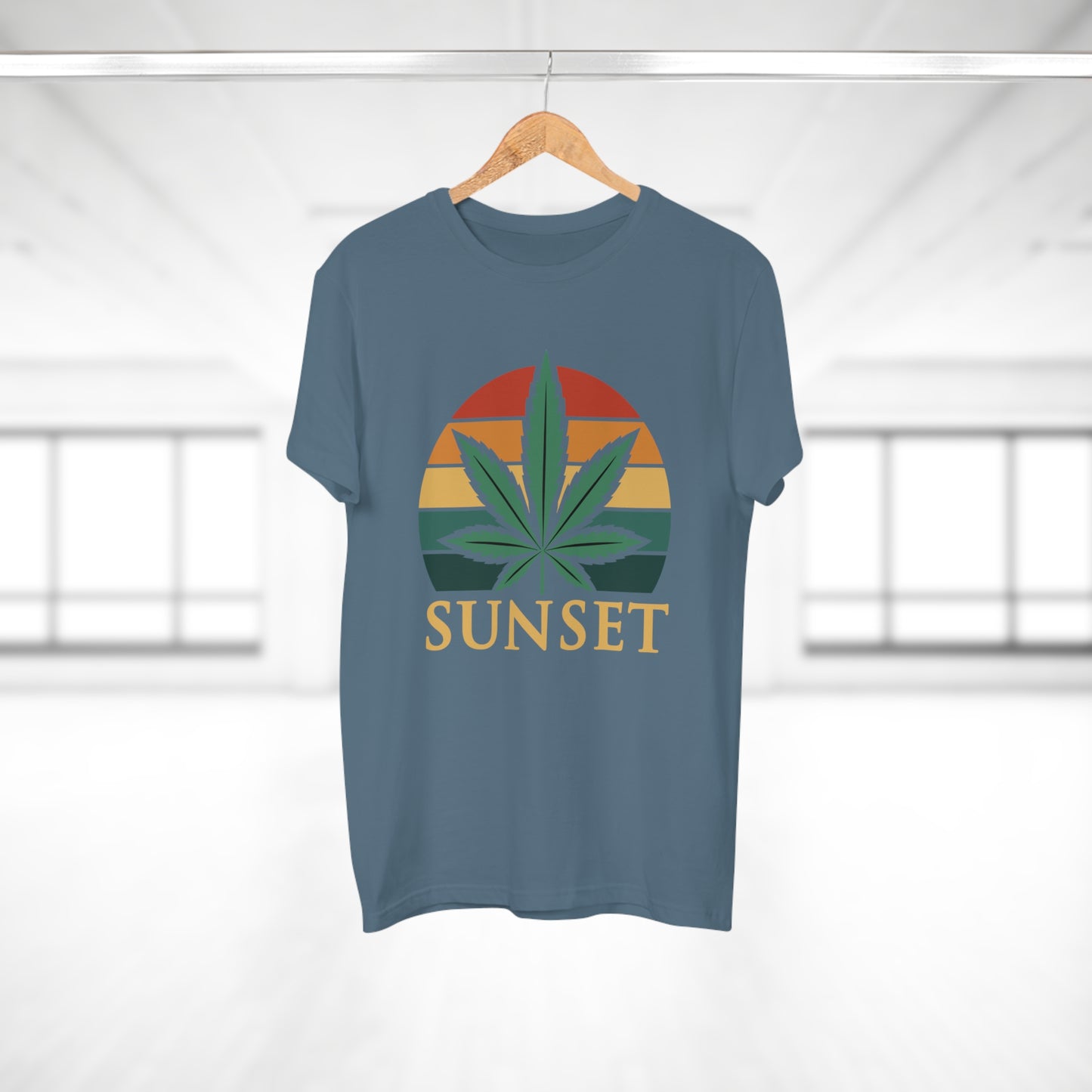 Sunset Cannabis Men's T-shirt, Cool Tee, Unisex Shirt, Stoner Fashion, Gift for Weed Lovers, Summer Vibes