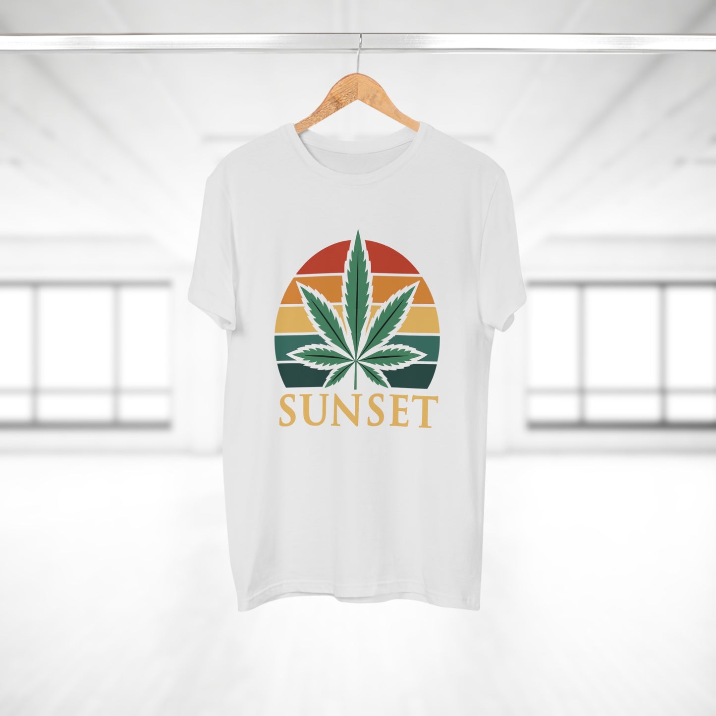 Sunset Cannabis Men's T-shirt, Cool Tee, Unisex Shirt, Stoner Fashion, Gift for Weed Lovers, Summer Vibes