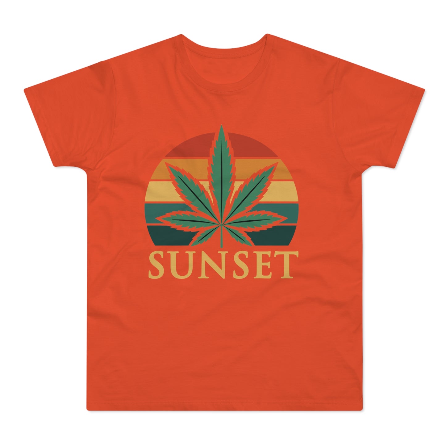 Sunset Cannabis Men's T-shirt, Cool Tee, Unisex Shirt, Stoner Fashion, Gift for Weed Lovers, Summer Vibes