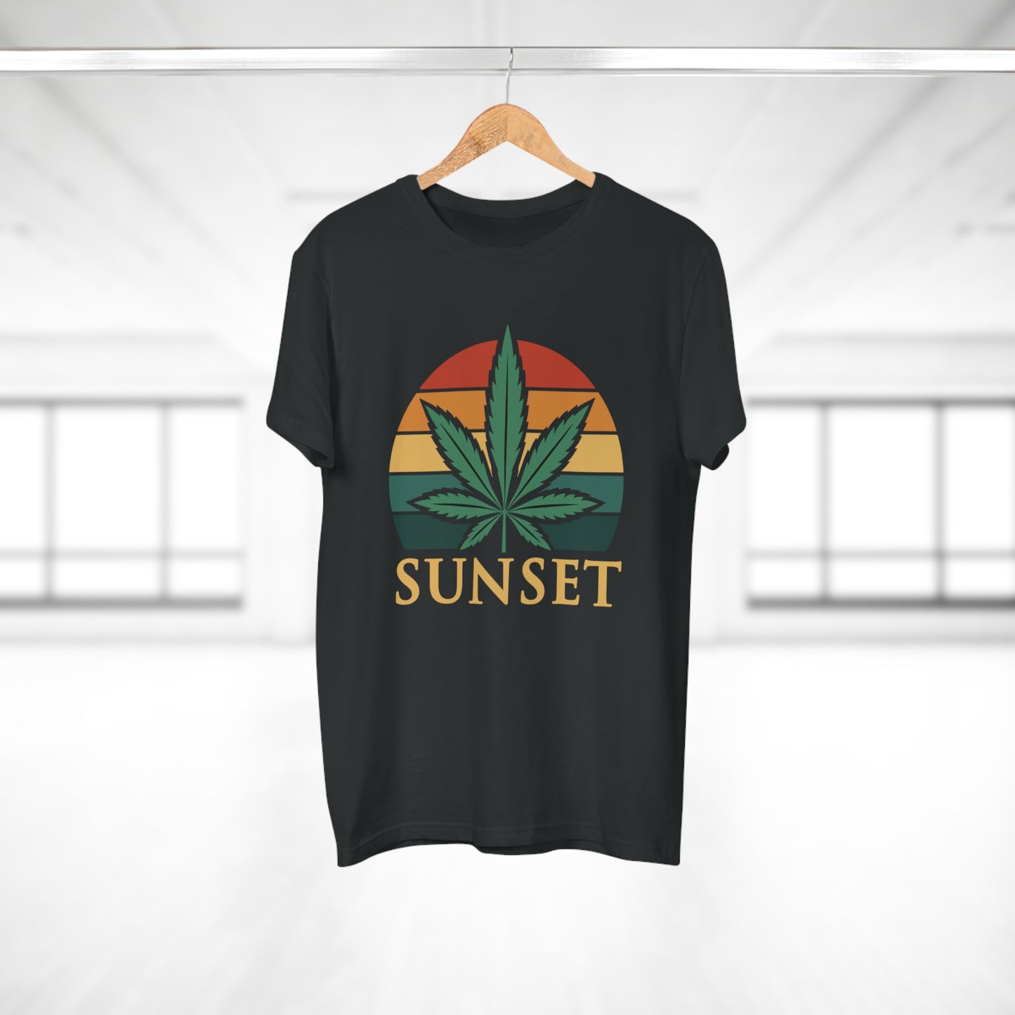 Sunset Cannabis Men's T-shirt, Cool Tee, Unisex Shirt, Stoner Fashion, Gift for Weed Lovers, Summer Vibes