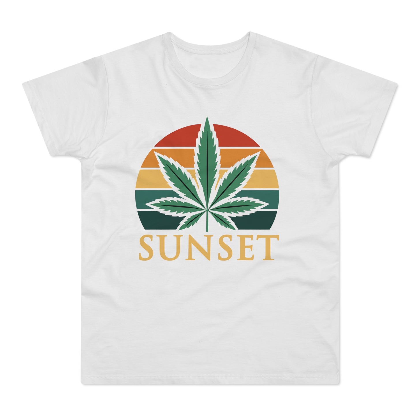 Sunset Cannabis Men's T-shirt, Cool Tee, Unisex Shirt, Stoner Fashion, Gift for Weed Lovers, Summer Vibes
